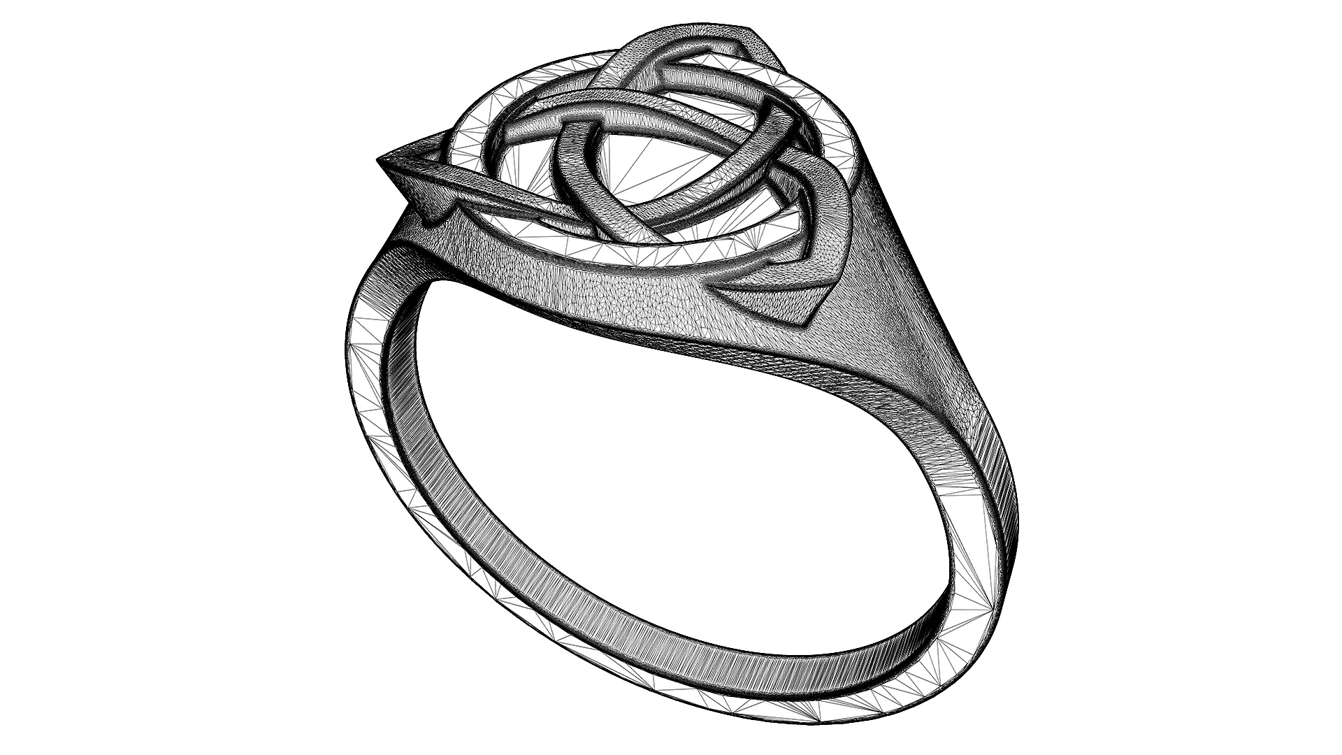 Celtic Trinity Knot Ring 3D print model_7