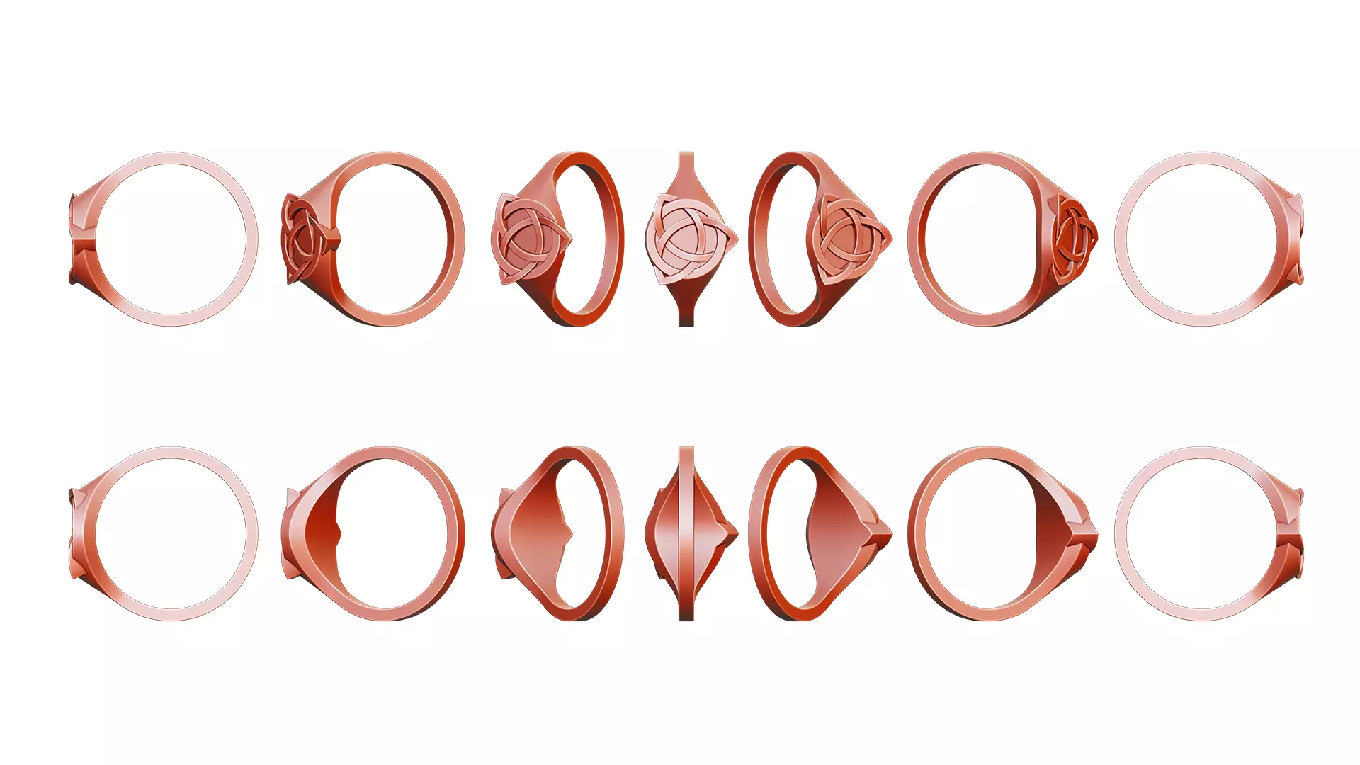 Celtic Trinity Knot Ring 3D print model_5