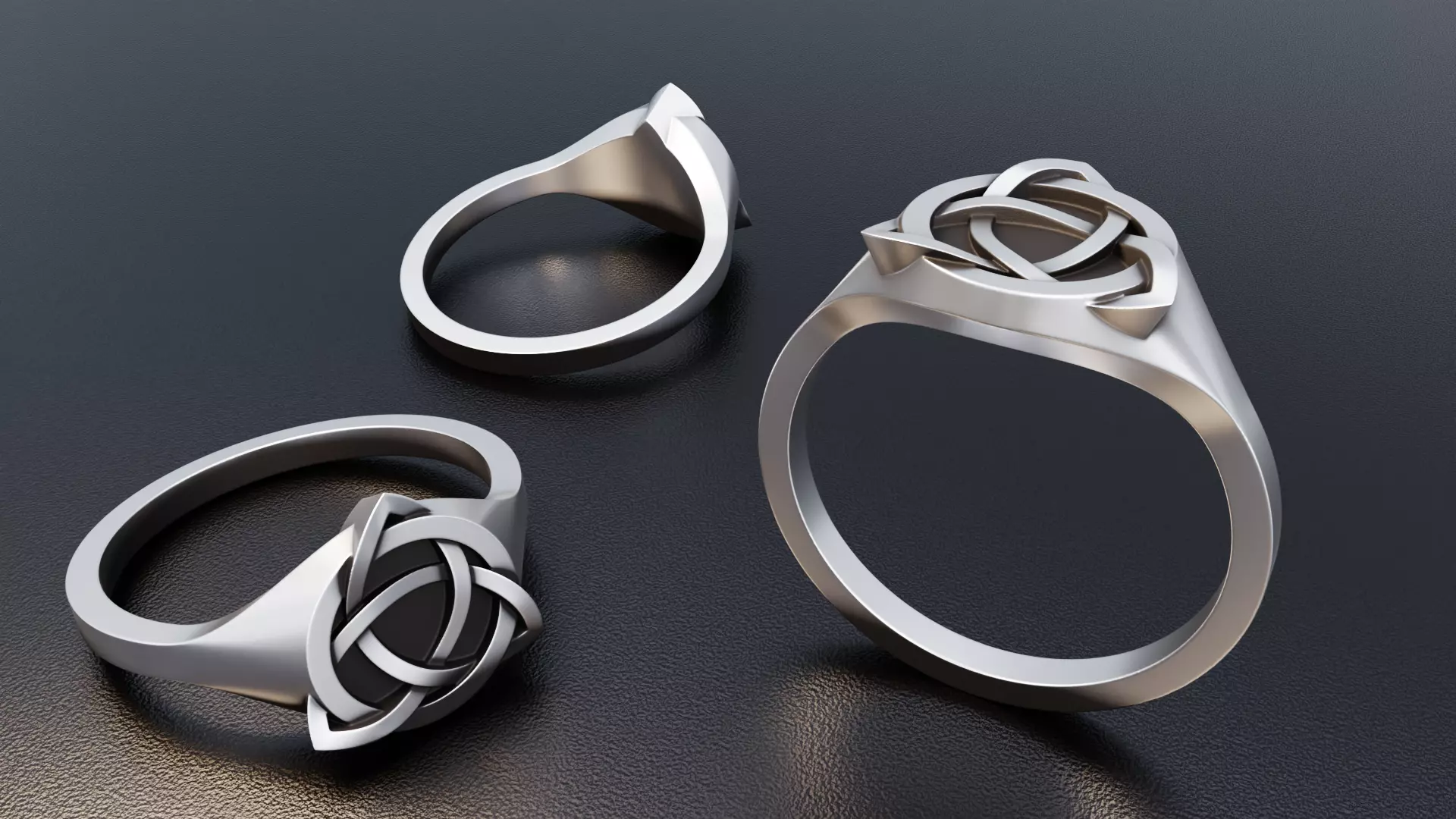Celtic Trinity Knot Ring 3D print model_1