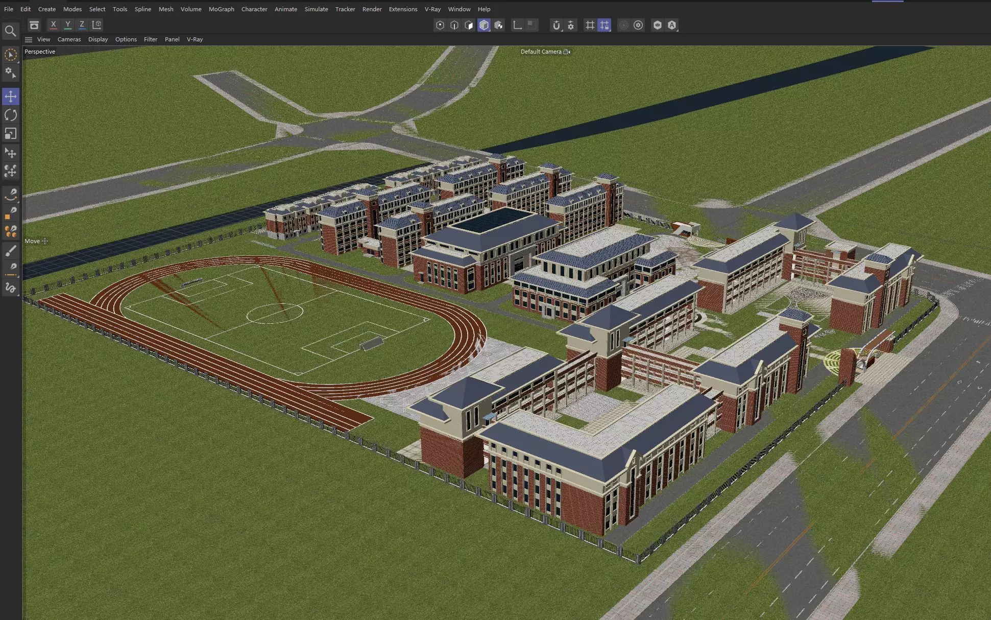 Modern School Campus 3D model_11