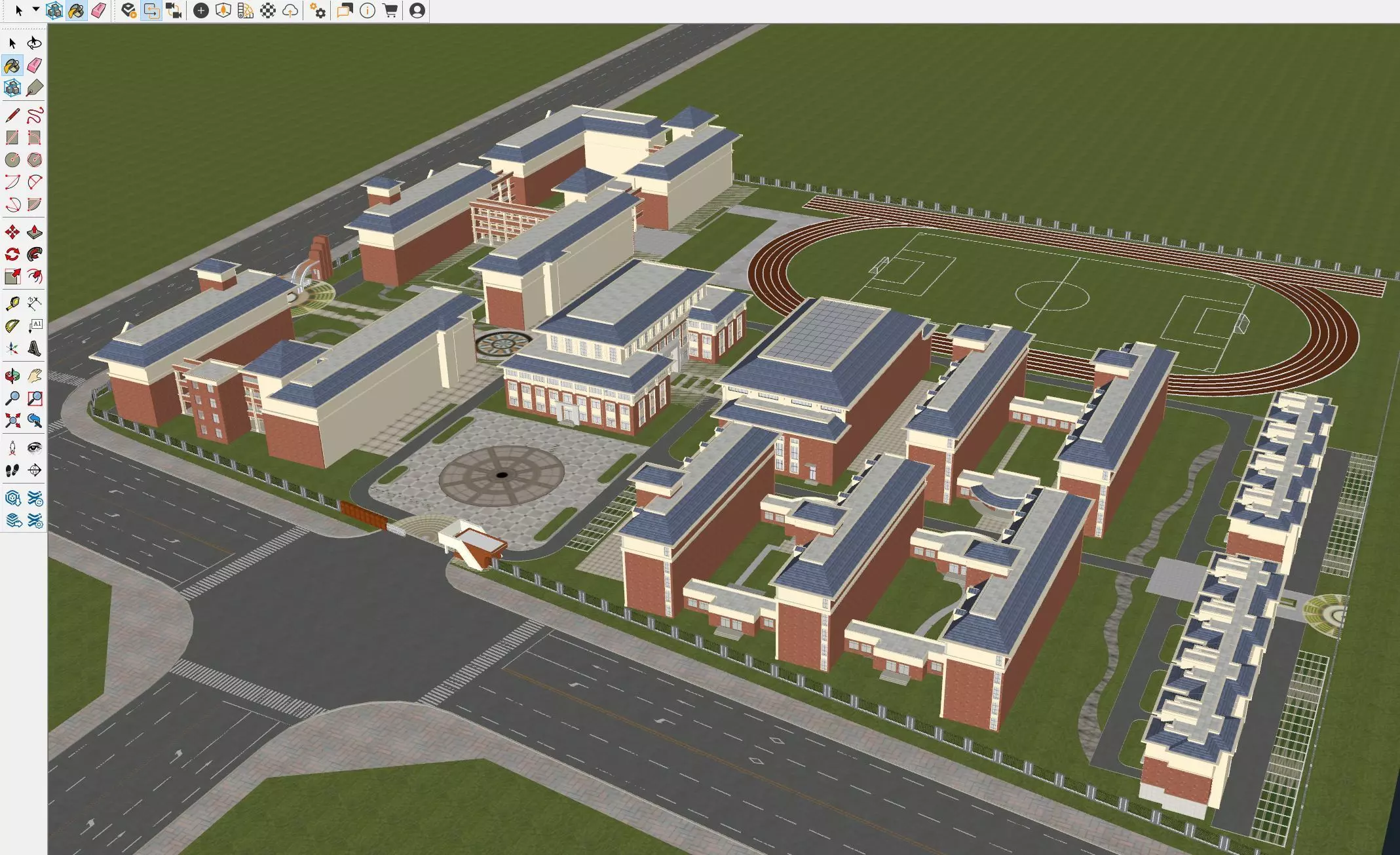 Modern School Campus 3D model_6