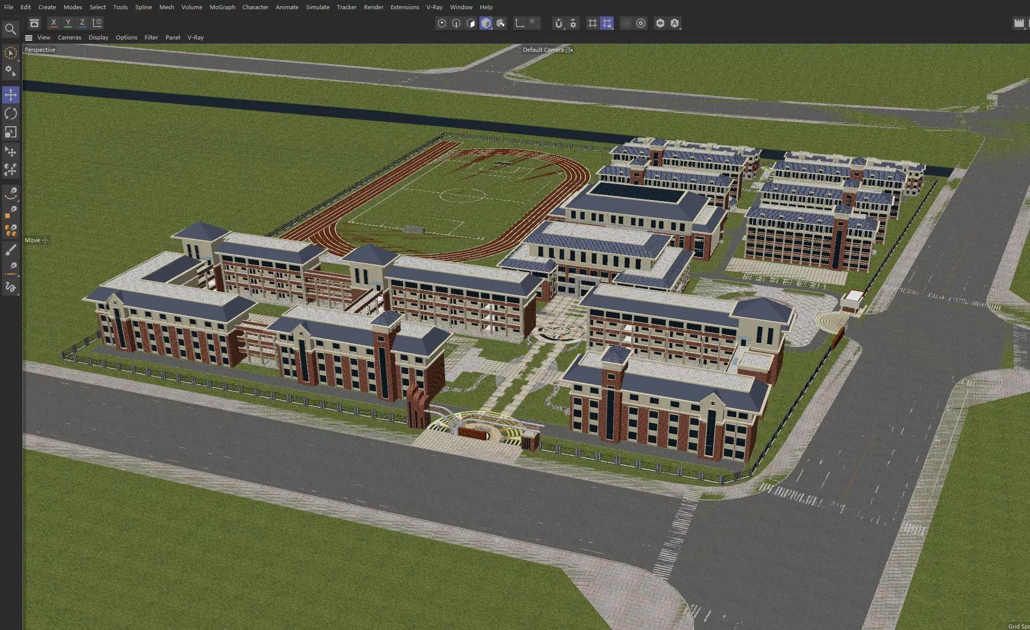Modern School Campus 3D model_9
