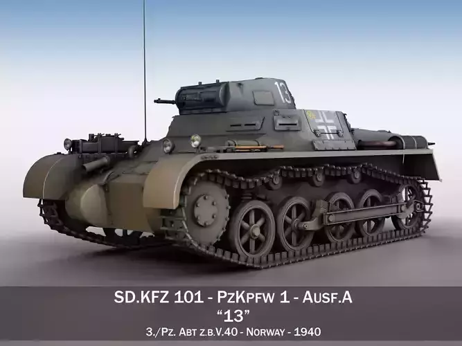 PzKpfw 1 - Panzer 1 - Ausf A - 13 3D model