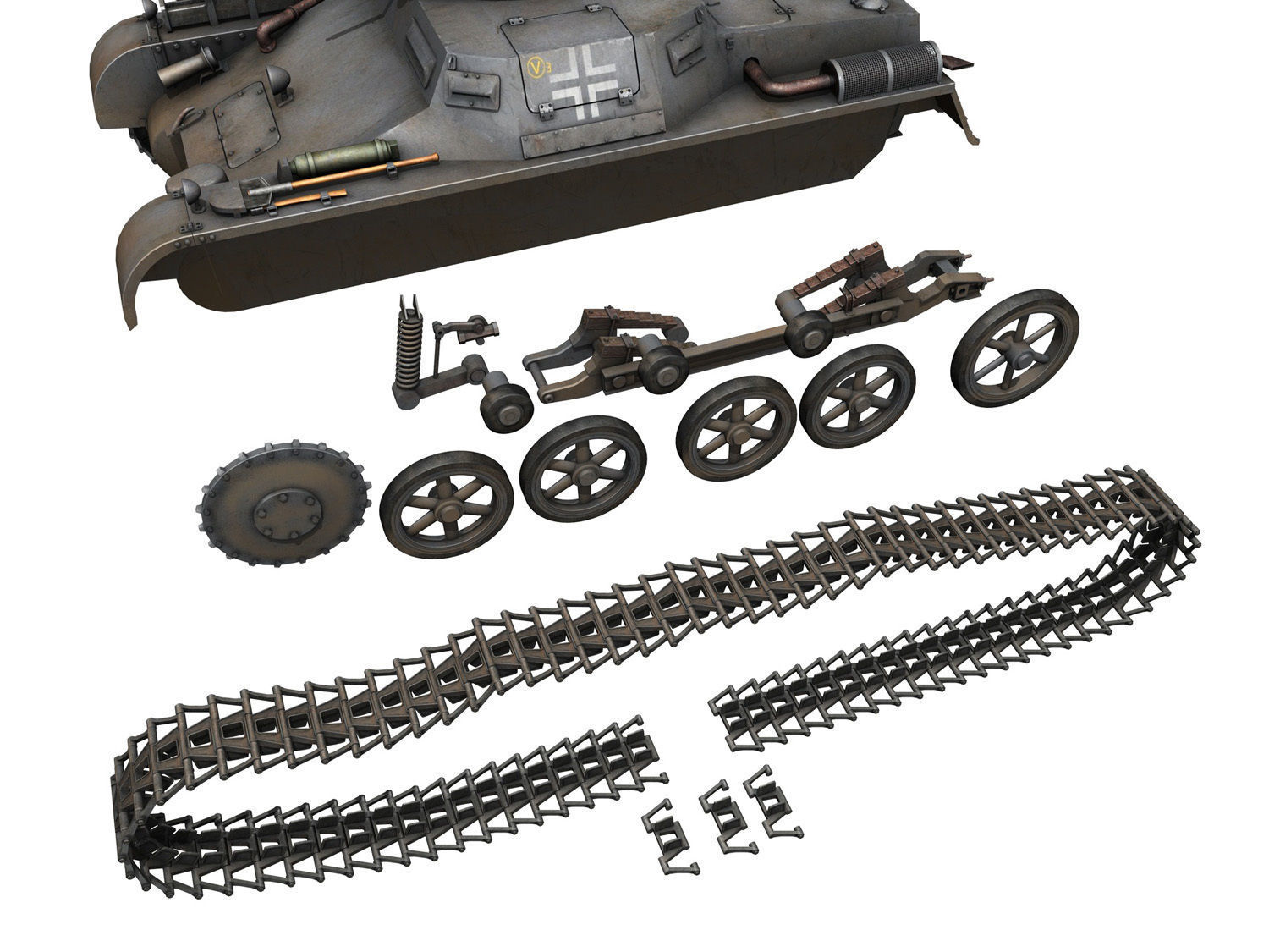 PzKpfw 1 - Panzer 1 - Ausf A - 13 3D model_9