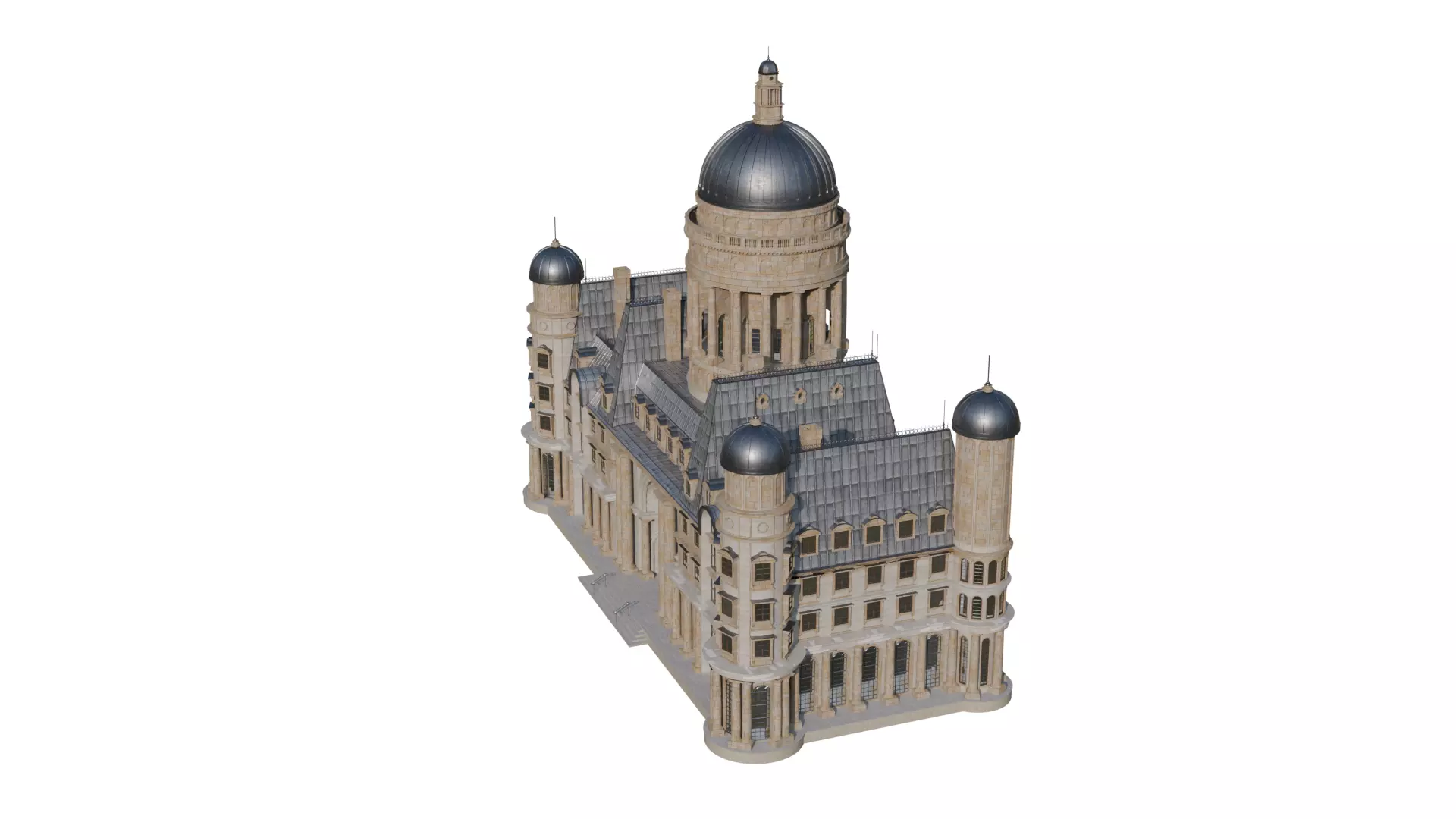 Classical European Building - House 6 3D model_4