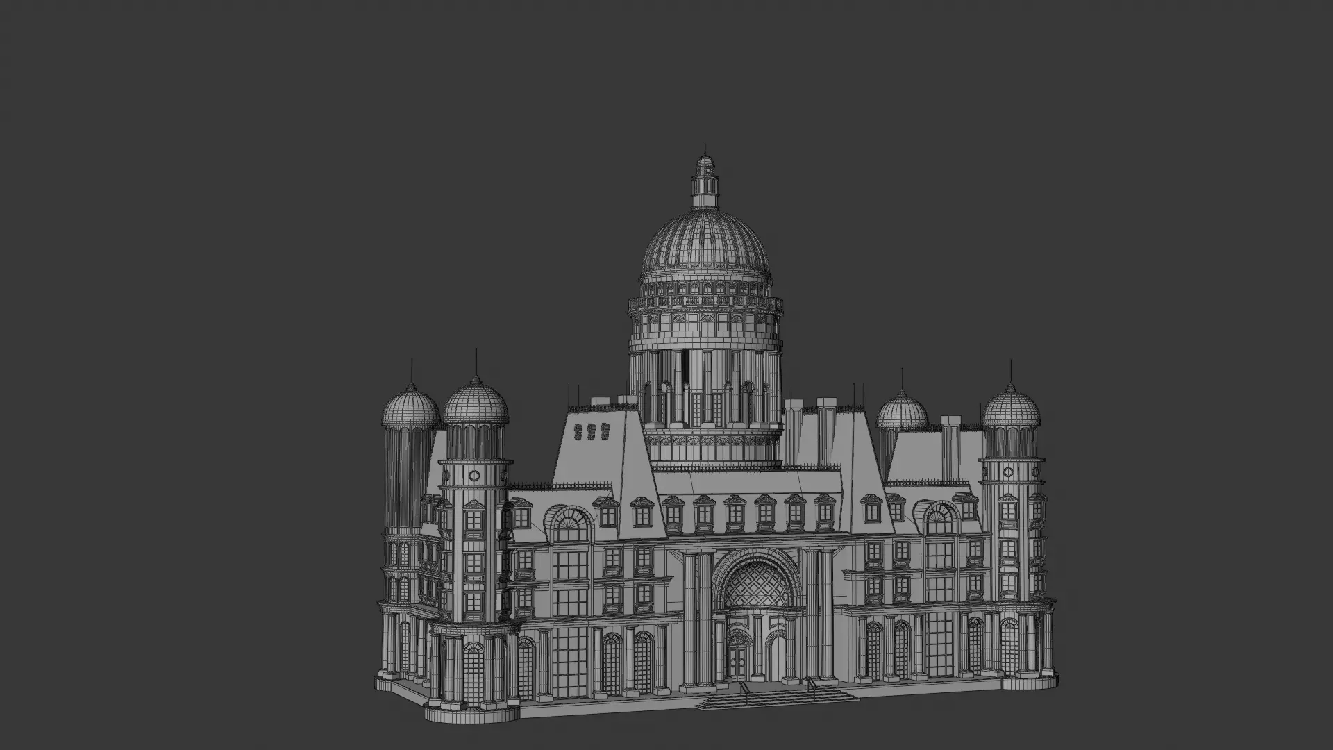 Classical European Building - House 6 3D model_1