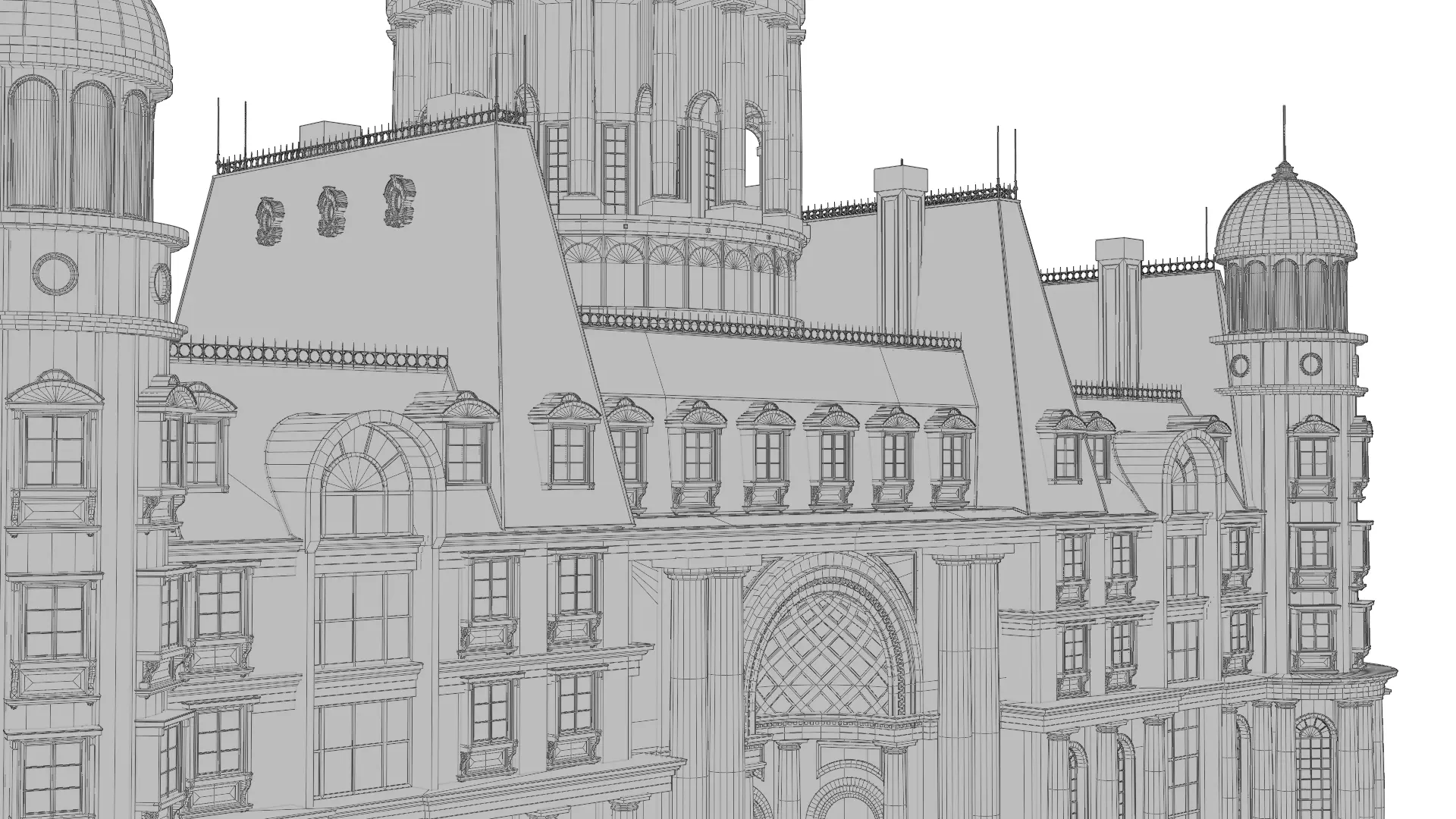 Classical European Building - House 6 3D model_12