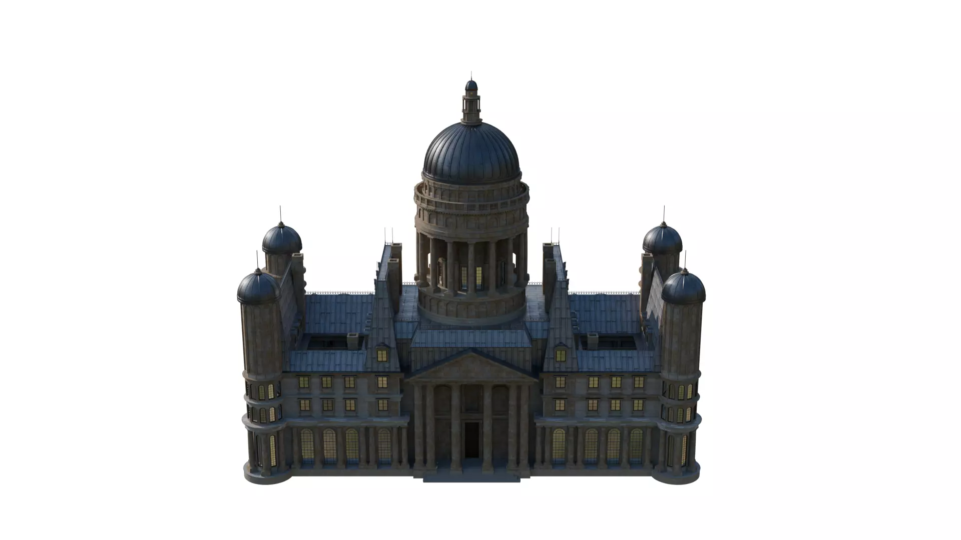 Classical European Building - House 6 3D model_5