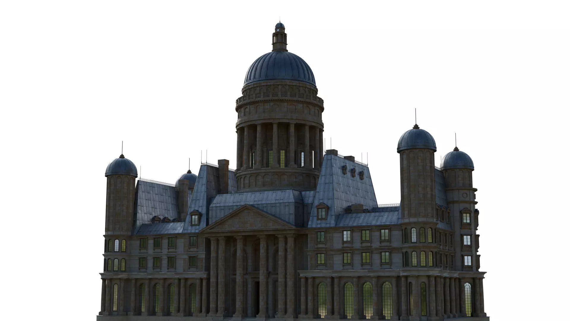 Classical European Building - House 6 3D model_7