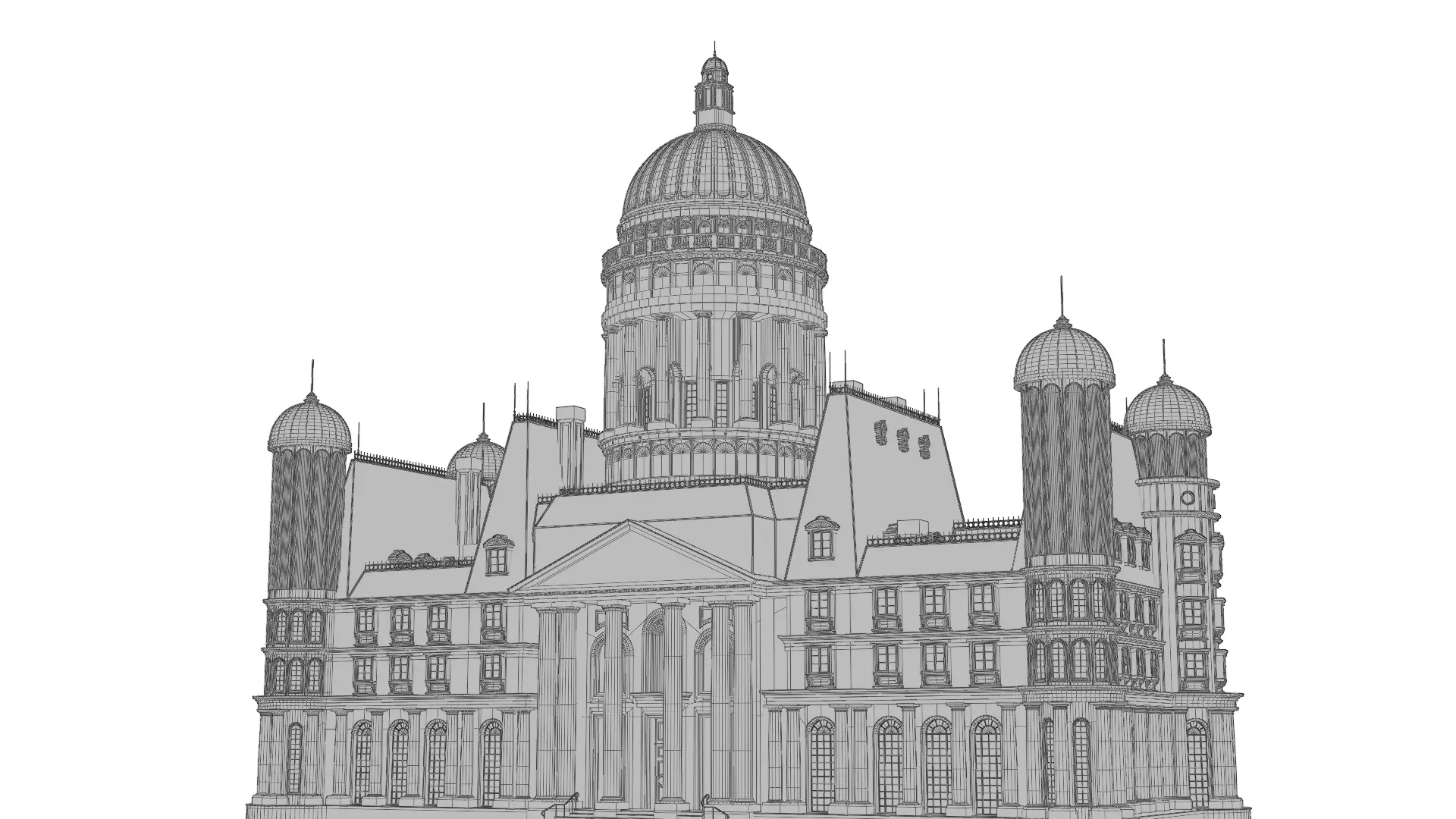 Classical European Building - House 6 3D model_13