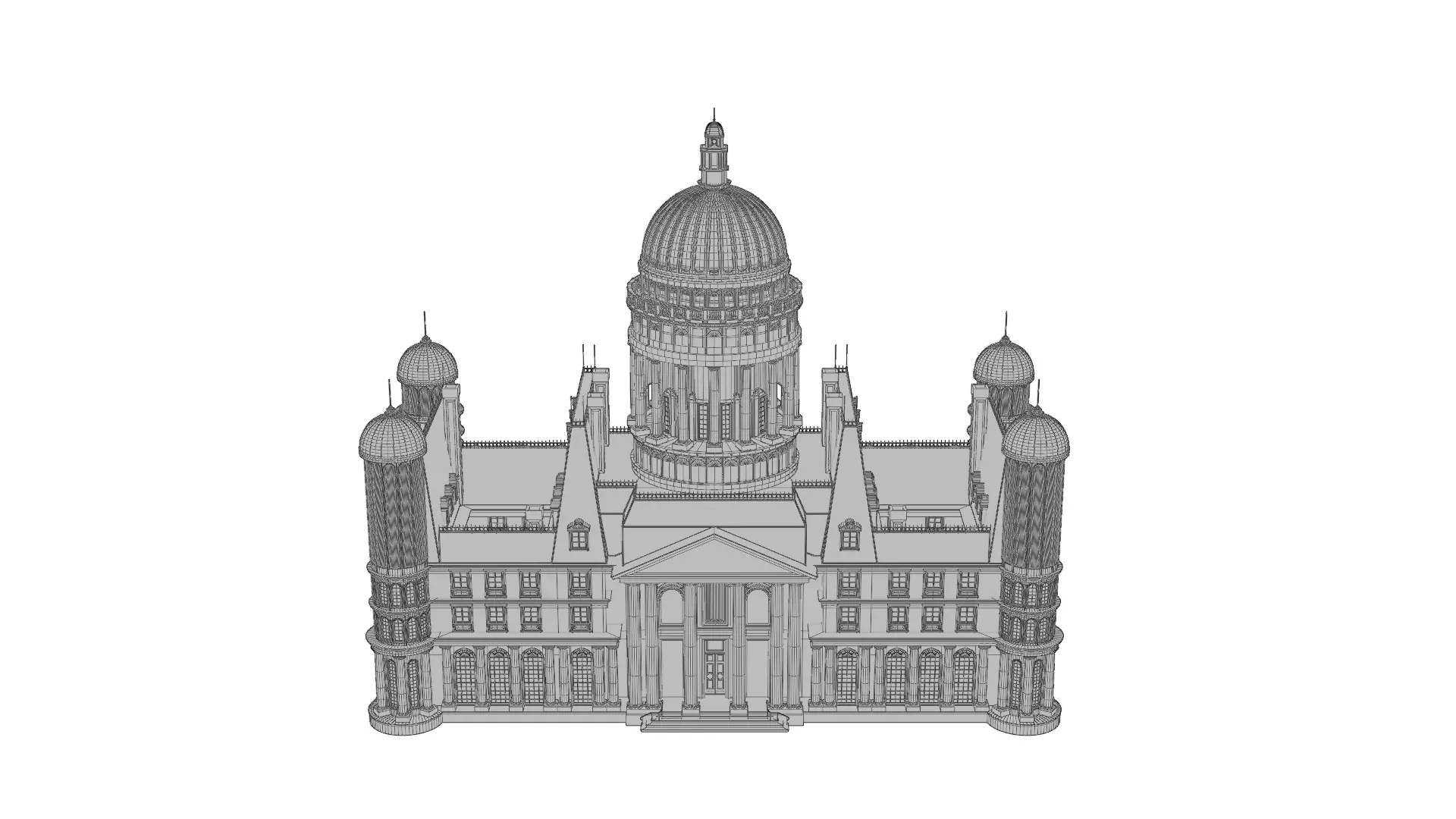 Classical European Building - House 6 3D model_11