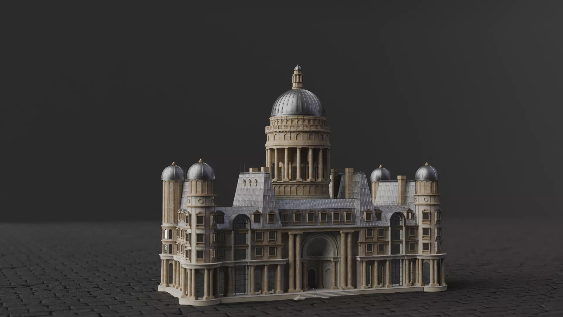 Classical European Building - House 6 3D model_0