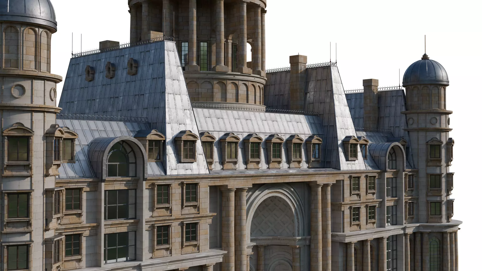 Classical European Building - House 6 3D model_6