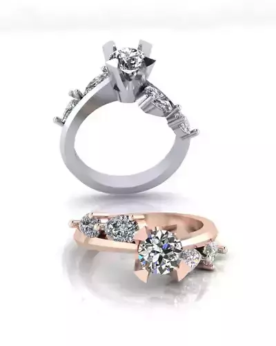 solitaire bypass engagement jewelry ring 