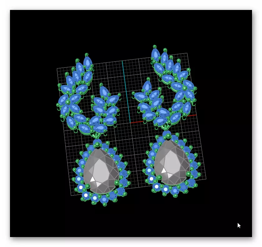 pear emerald halo high jewelry earring 3D print model_1