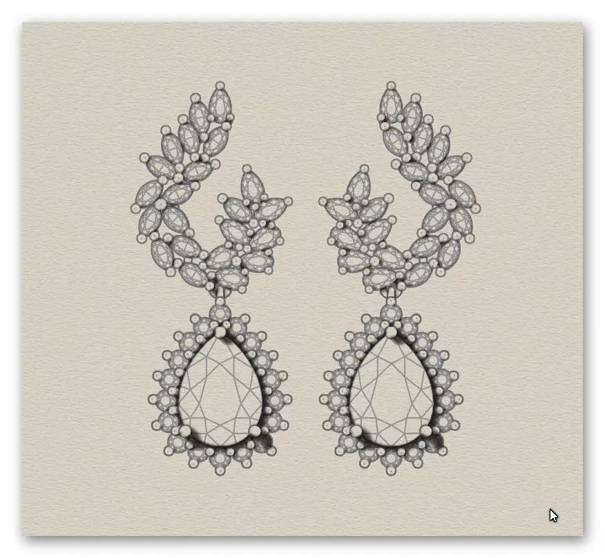 pear emerald halo high jewelry earring 3D print model_5