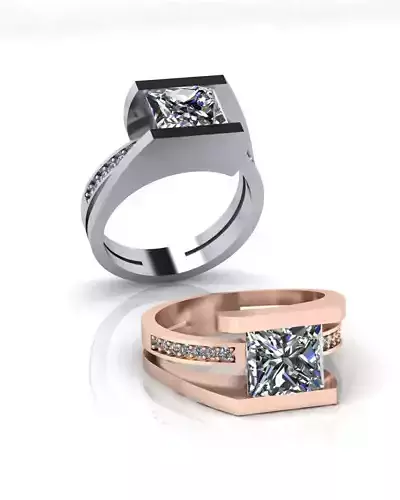 bypass princess engagement high jewelry ring 