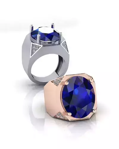 man signet oval jewelry ring