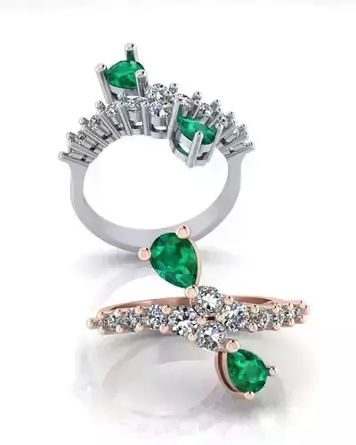 pear bypass jewelry ring