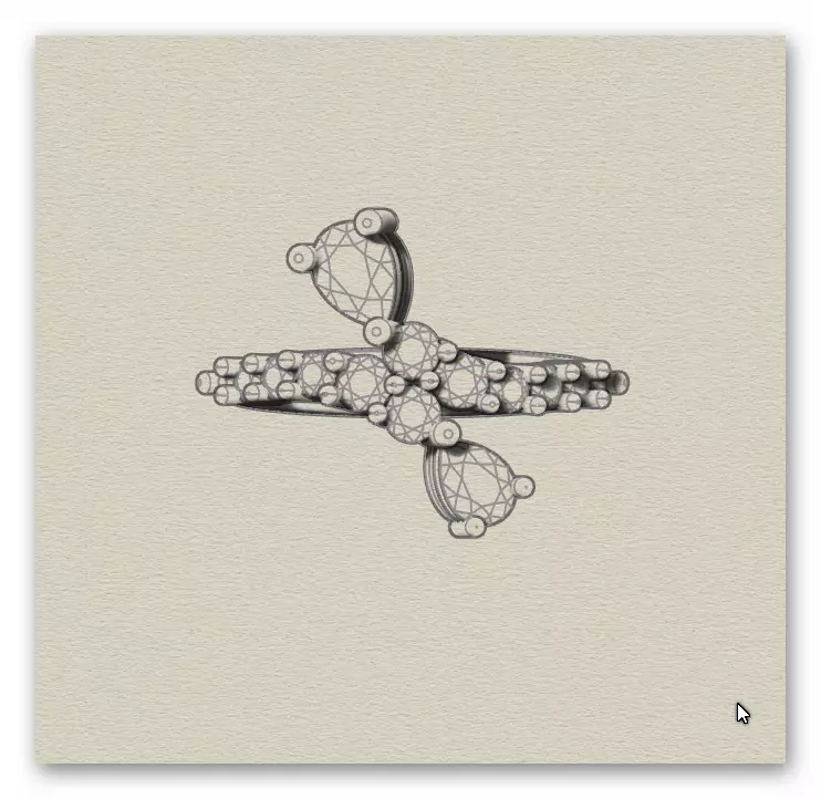 pear bypass jewelry ring 3D print model_5