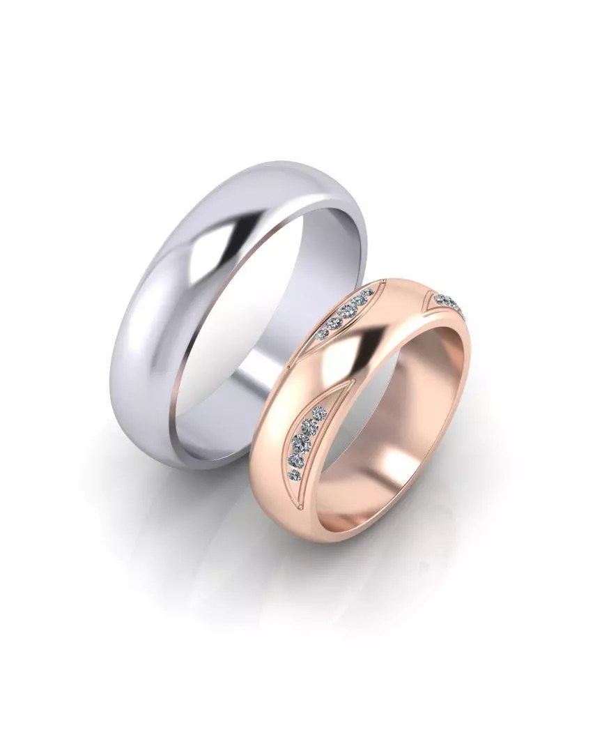 engagement jewelry ring set 3D print model