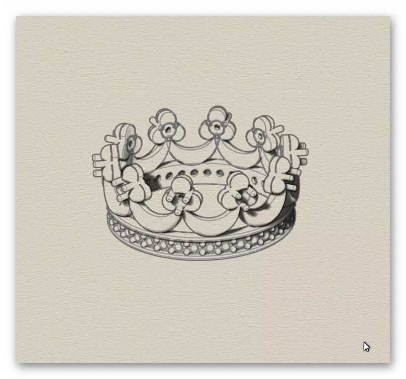 crown engagement jewelry ring 3D print model_6