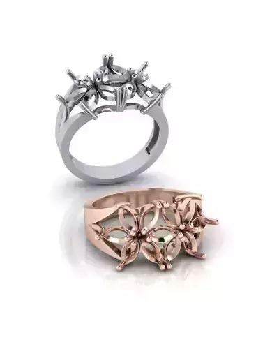 marquise flower jewelry ring