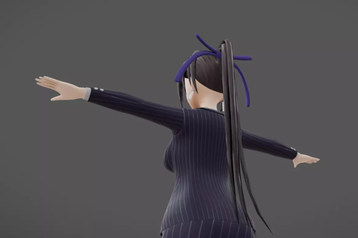 Anime Female 19 - Read Description Low-poly 3D model_6