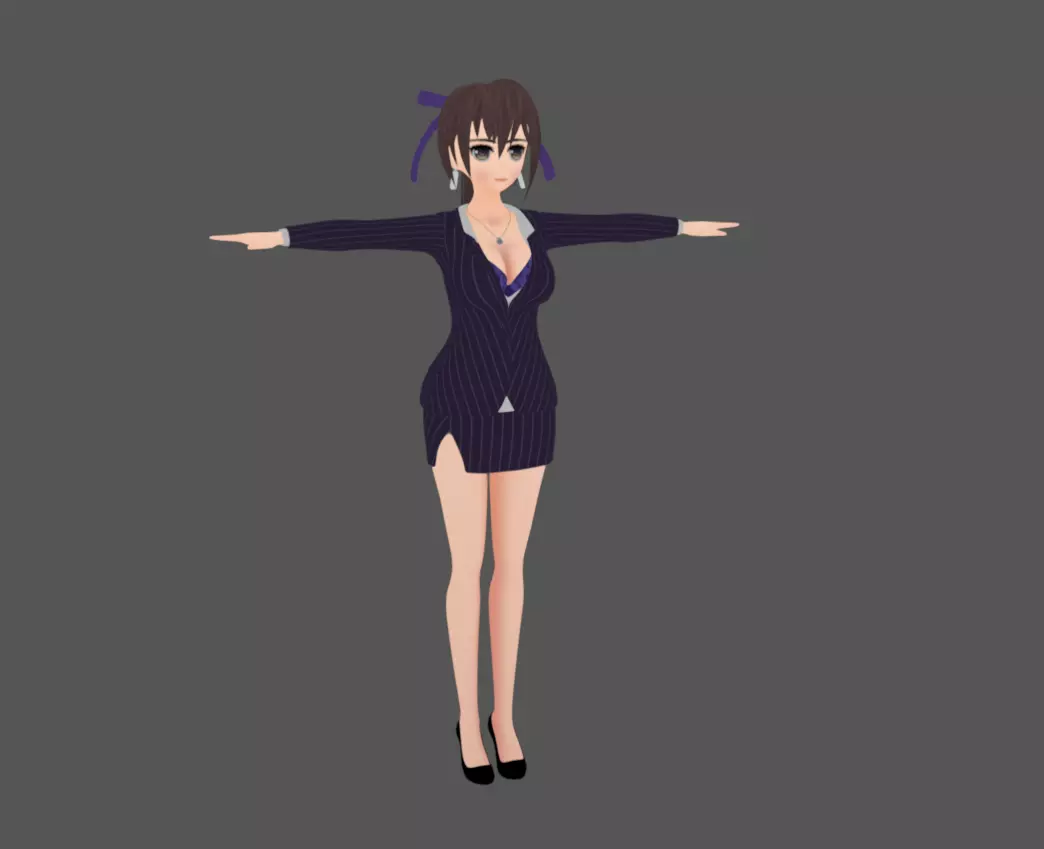 Anime Female 19 - Read Description Low-poly 3D model_8