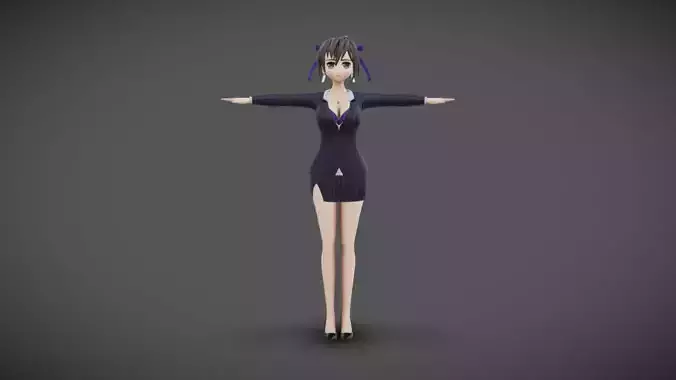 Anime Female 19 - Read Description Low-poly 3D model Anime Female 19 - Read Description Low-poly 3D model
