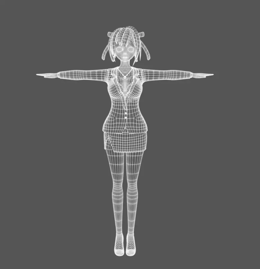 Anime Female 19 - Read Description Low-poly 3D model_11