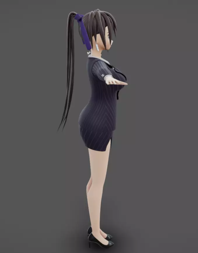Anime Female 19 - Read Description Low-poly 3D model_7
