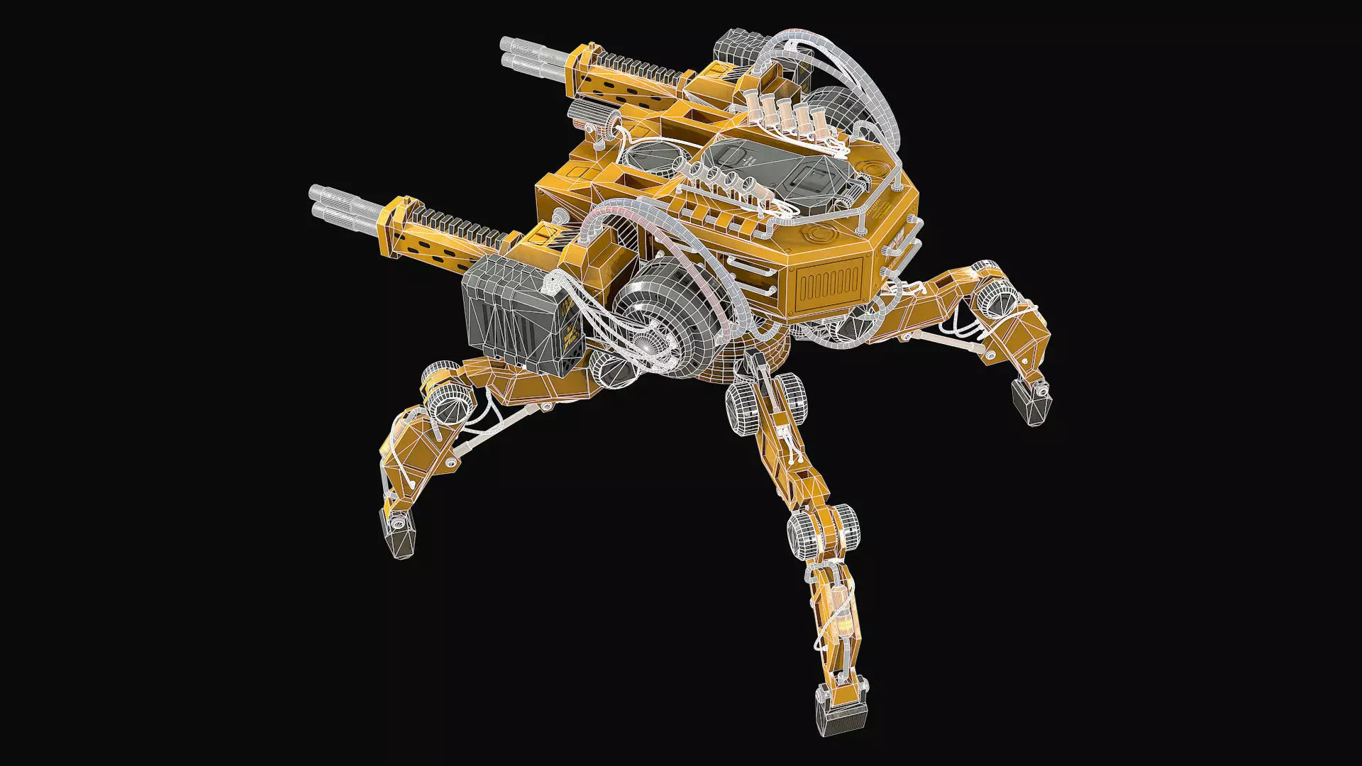 Walking Turret Concept-1-Yellow 3D model_15