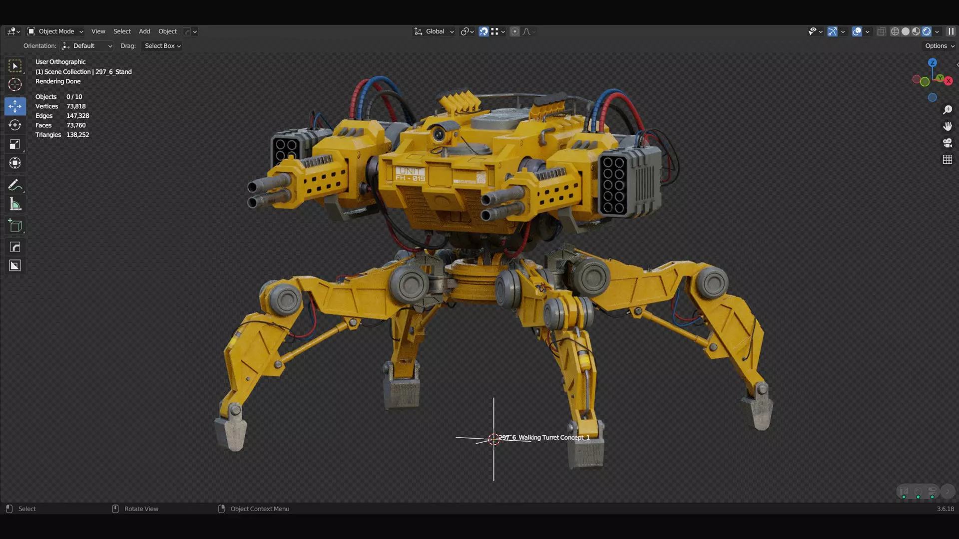Walking Turret Concept-1-Yellow 3D model_25
