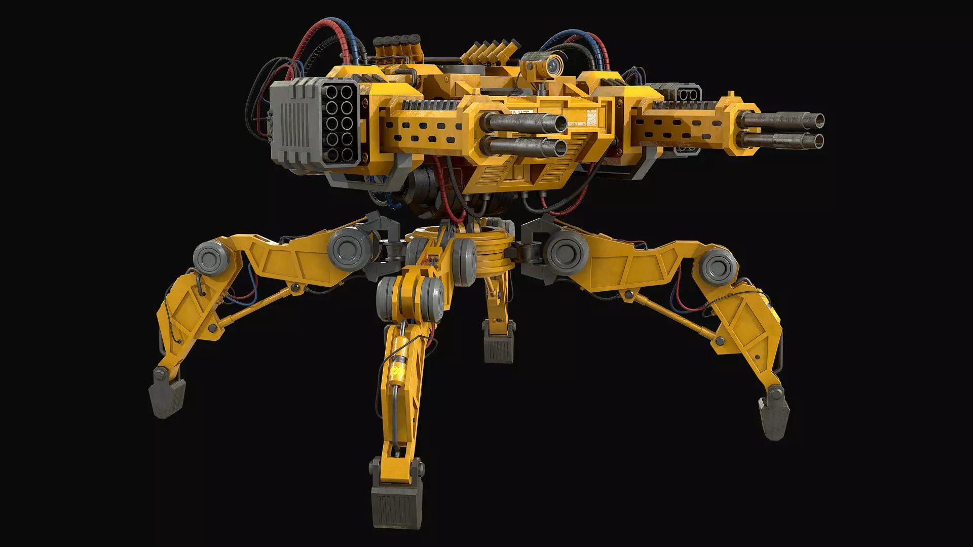 Walking Turret Concept-1-Yellow 3D model_6