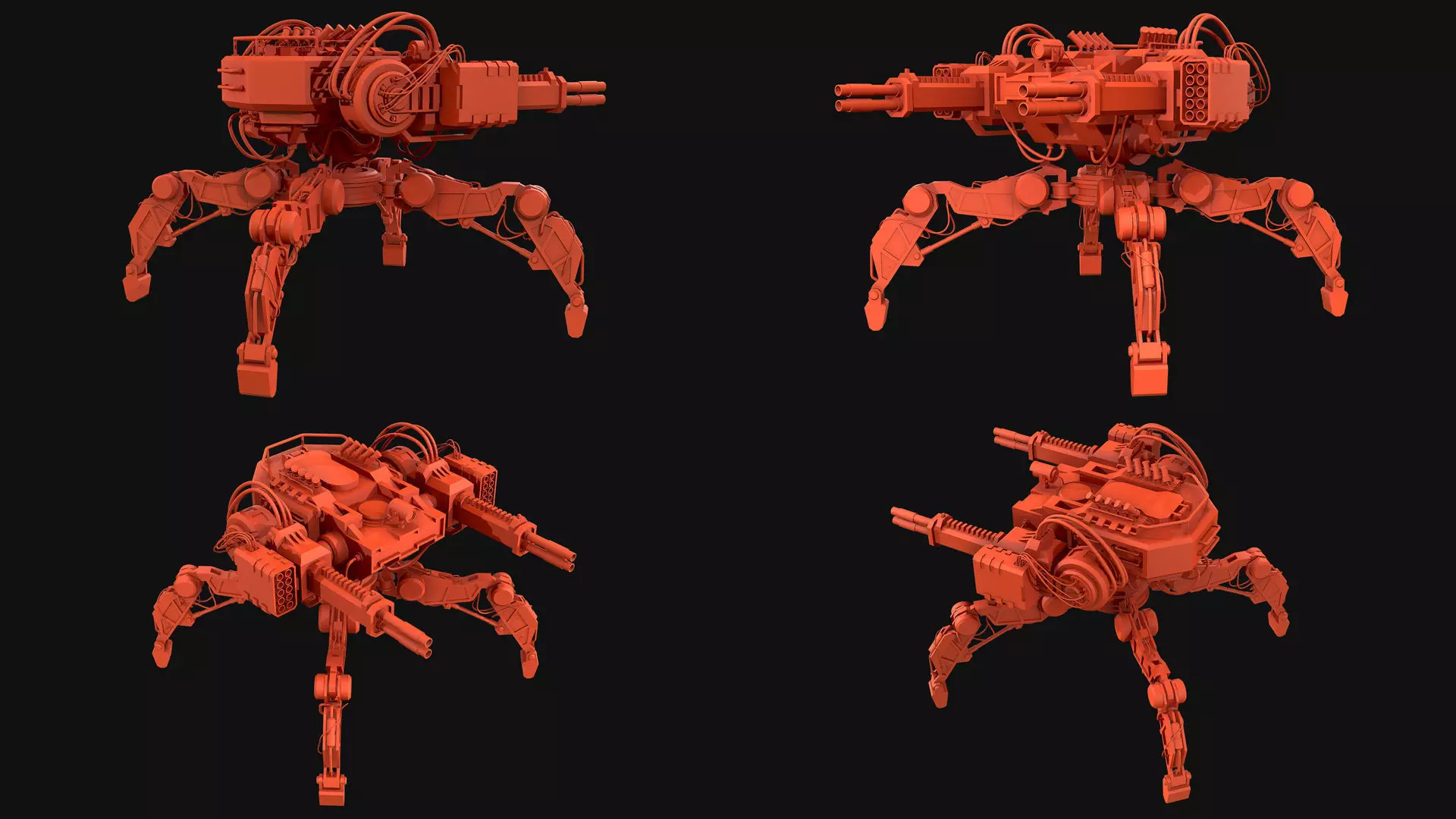 Walking Turret Concept-1-Yellow 3D model_23