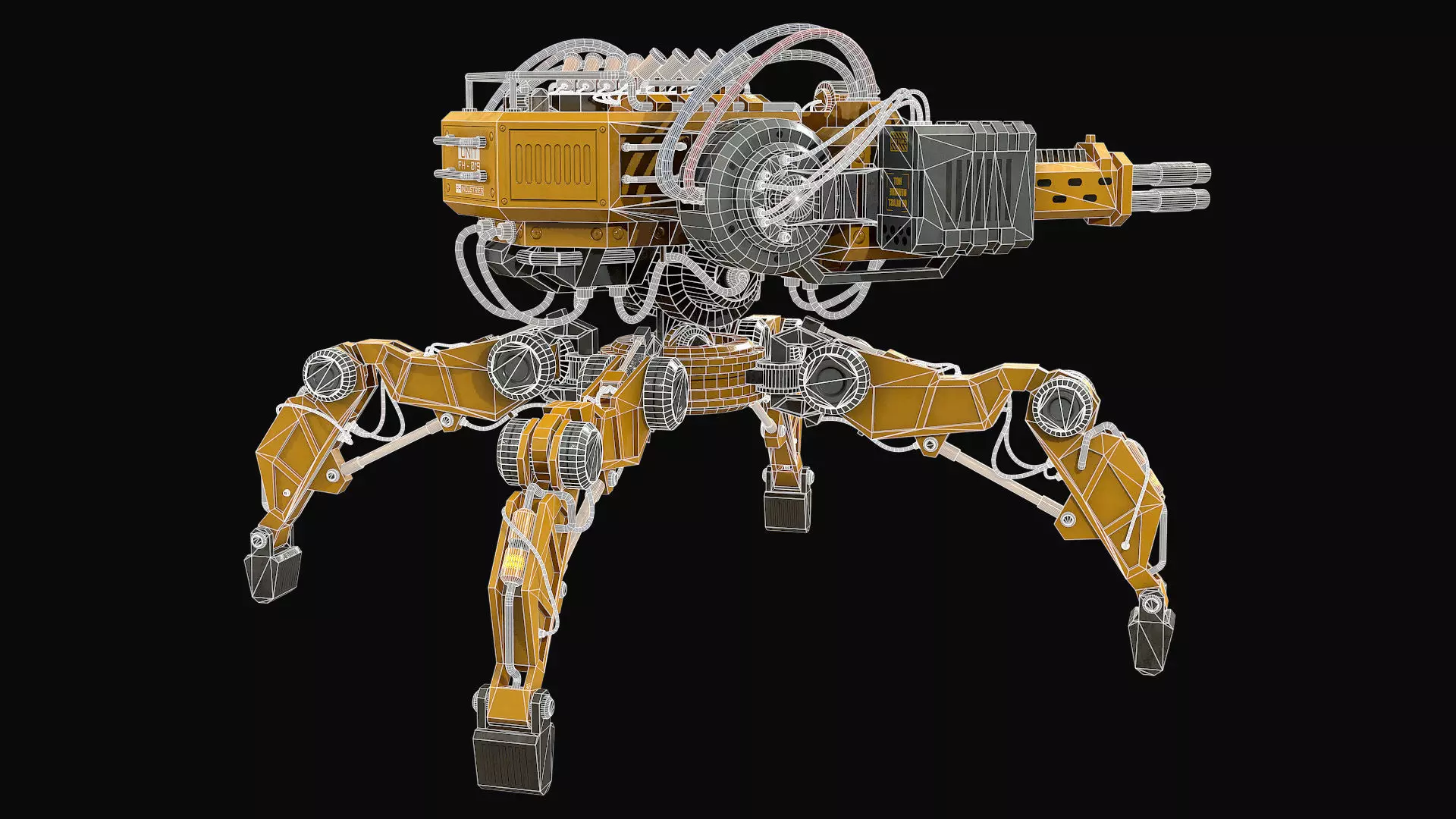 Walking Turret Concept-1-Yellow 3D model_12