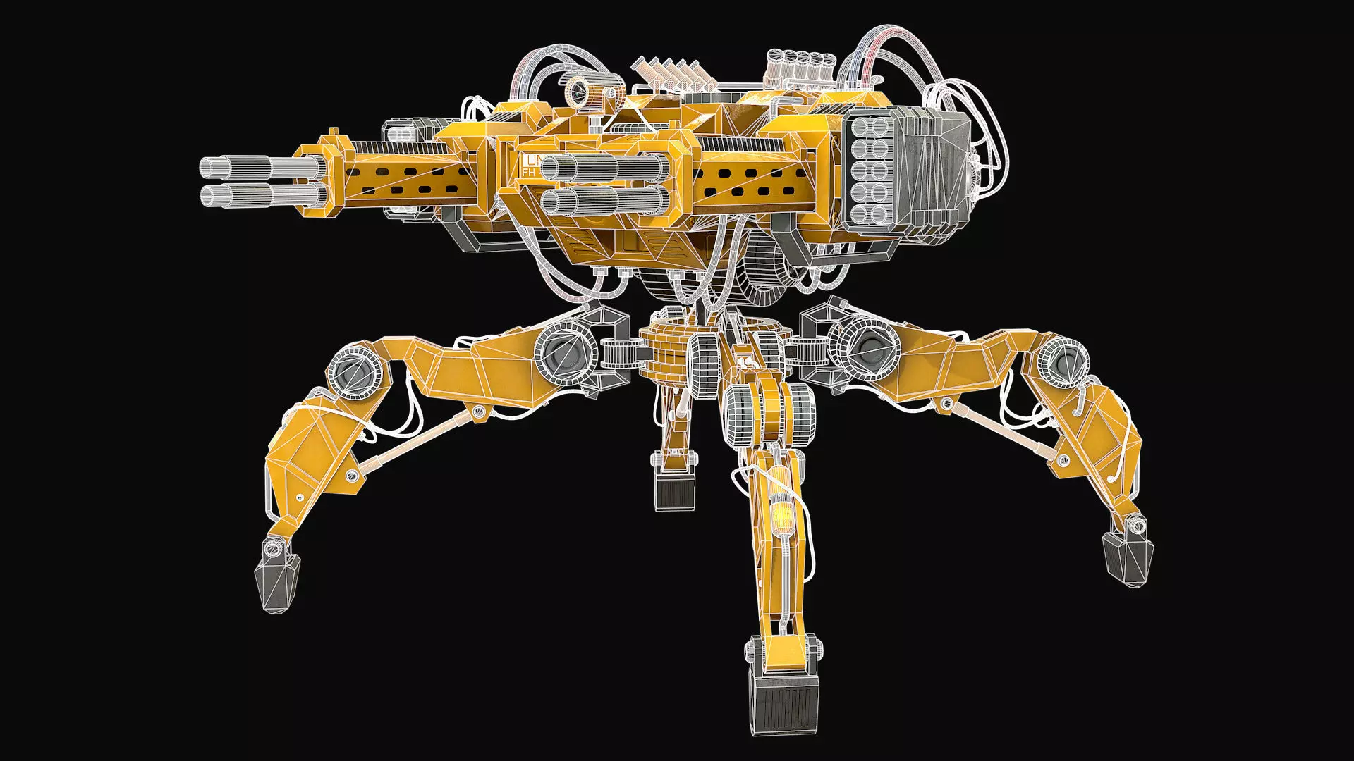 Walking Turret Concept-1-Yellow 3D model_10
