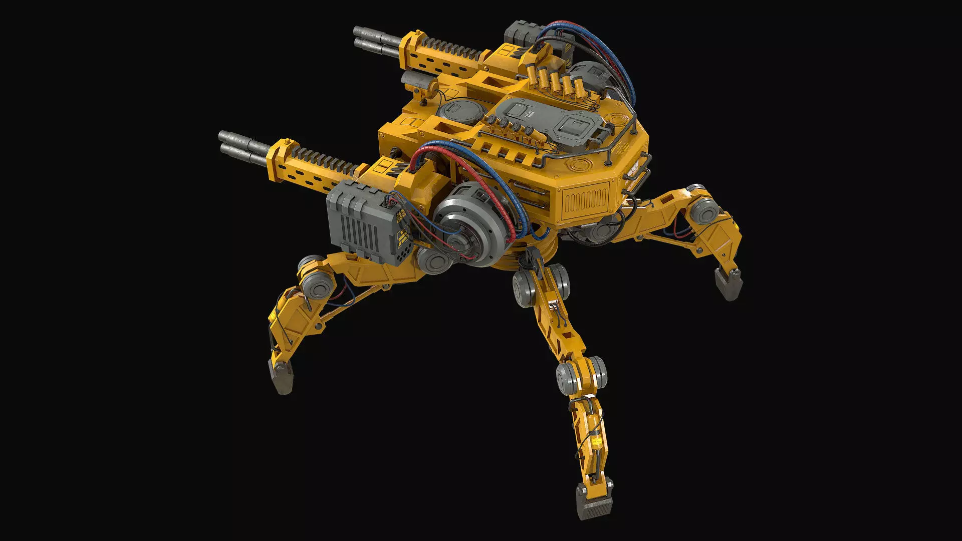 Walking Turret Concept-1-Yellow 3D model_8