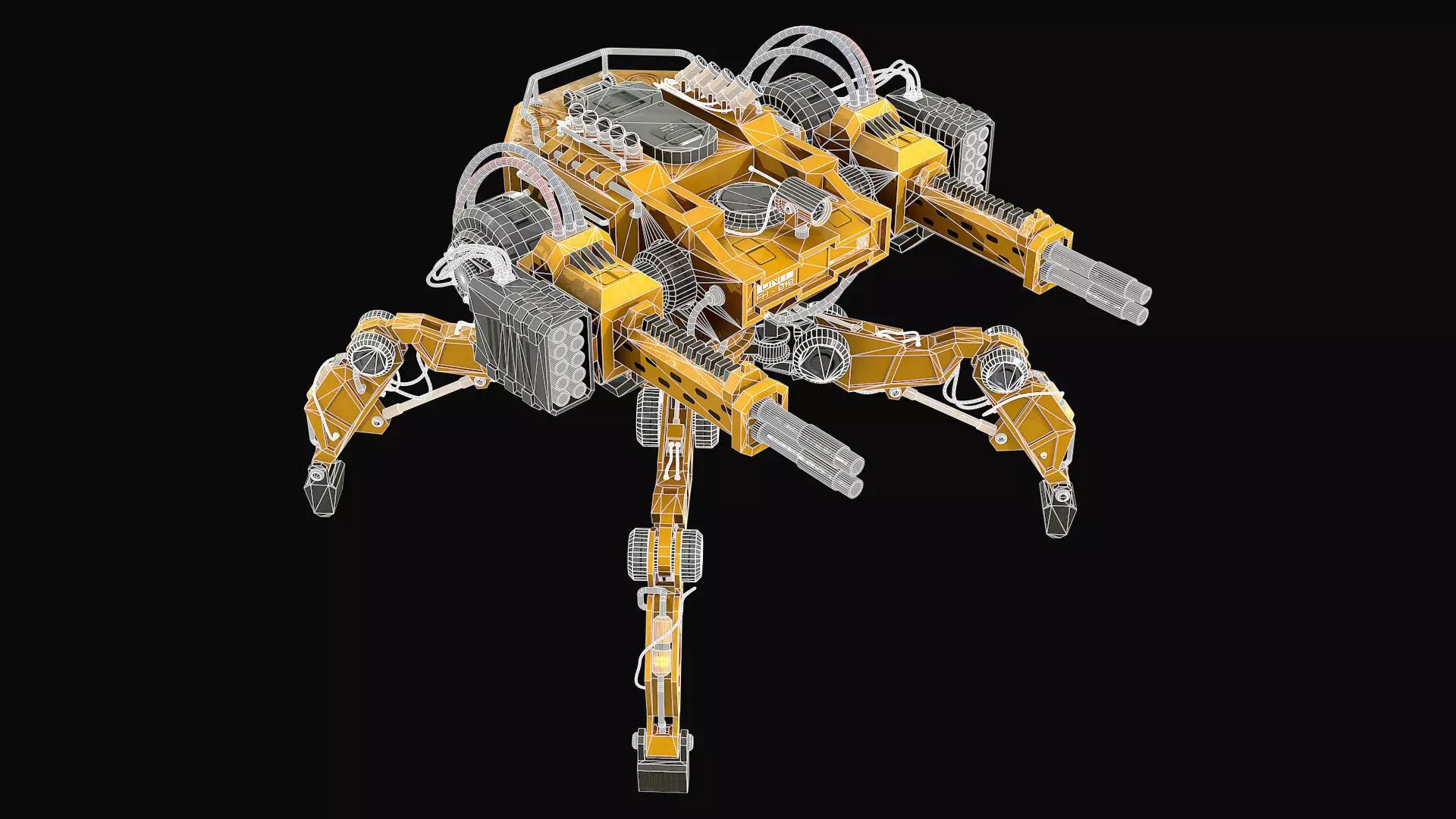 Walking Turret Concept-1-Yellow 3D model_14