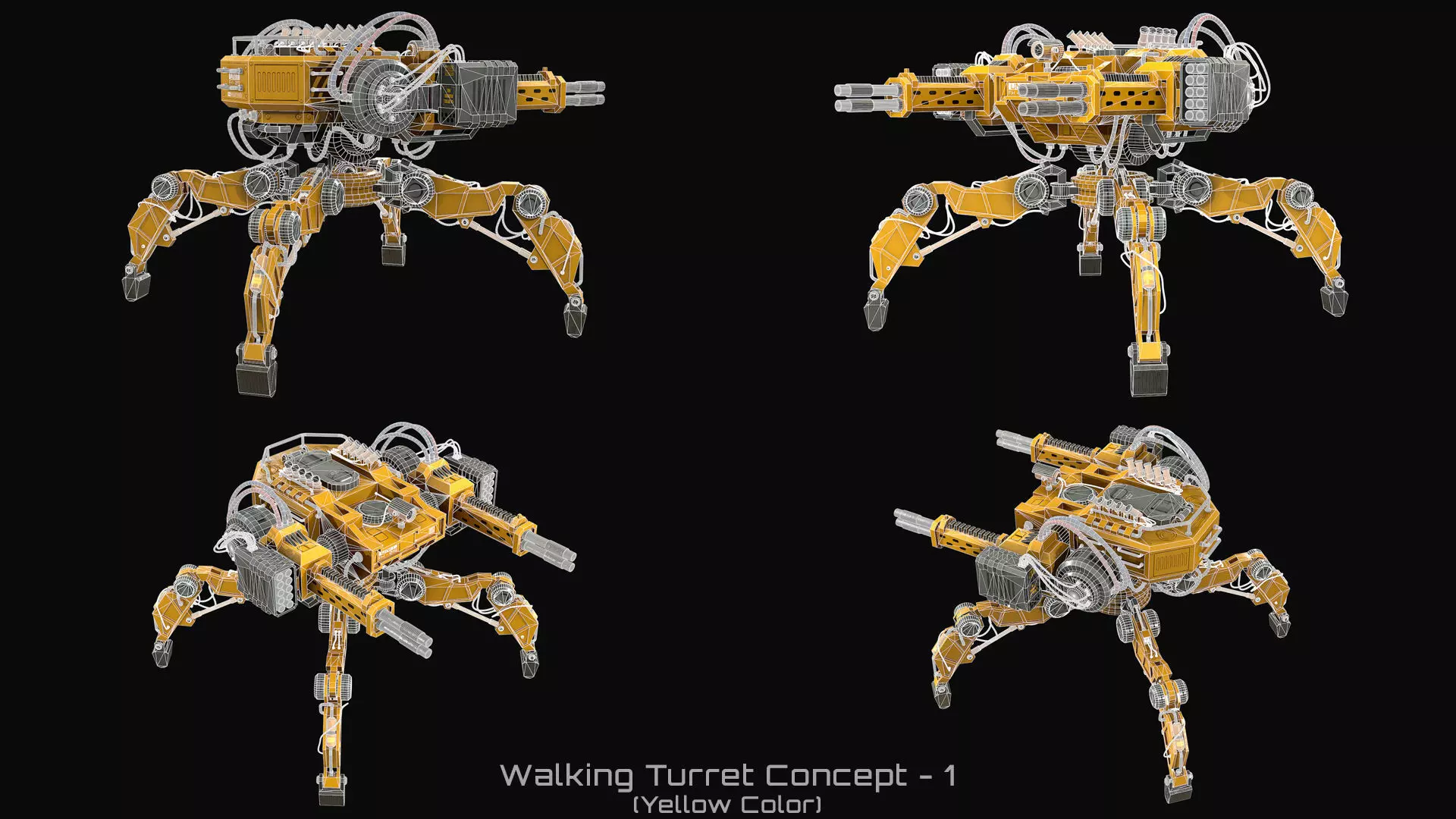 Walking Turret Concept-1-Yellow 3D model_16
