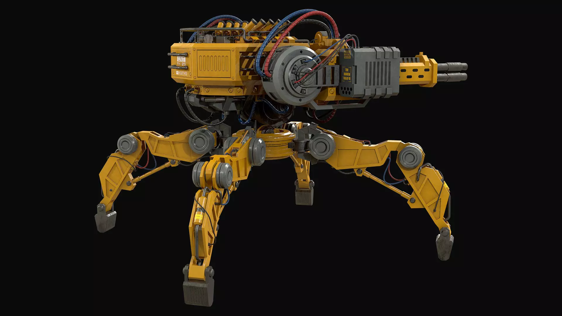 Walking Turret Concept-1-Yellow 3D model_5