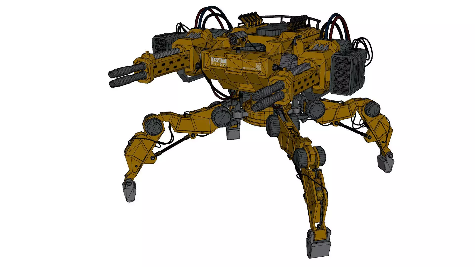 Walking Turret Concept-1-Yellow 3D model_27