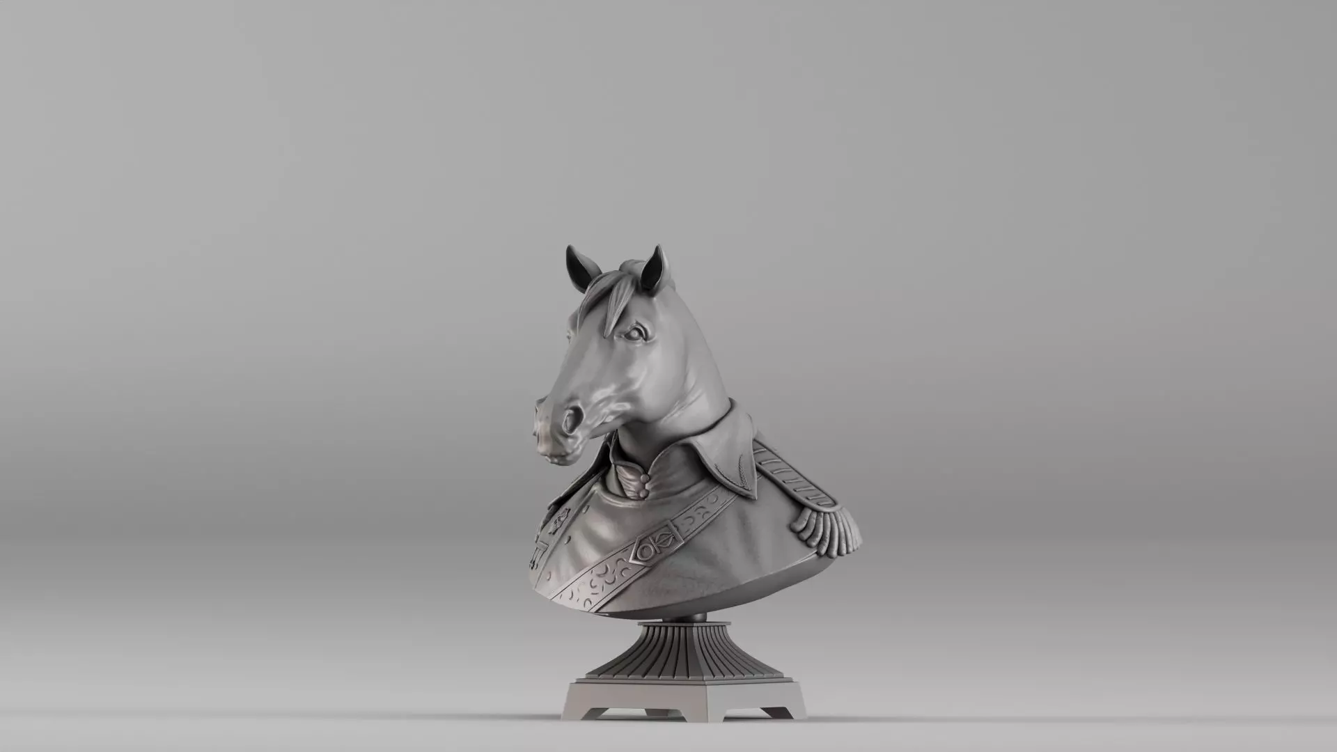 002365 Horse Bust Statue Free 3D print model