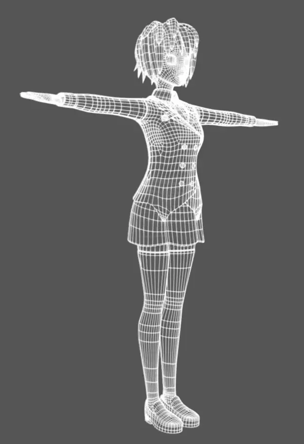 Anime Female 22 - Read Description Low-poly 3D model_15