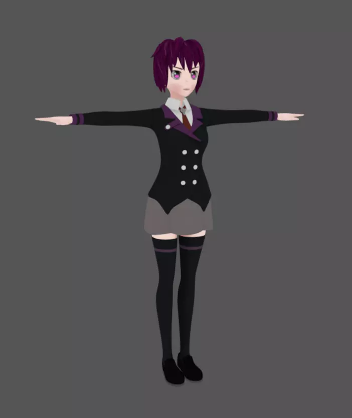 Anime Female 22 - Read Description Low-poly 3D model_10