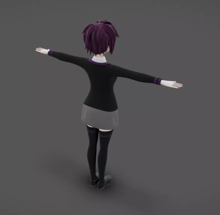 Anime Female 22 - Read Description Low-poly 3D model_4