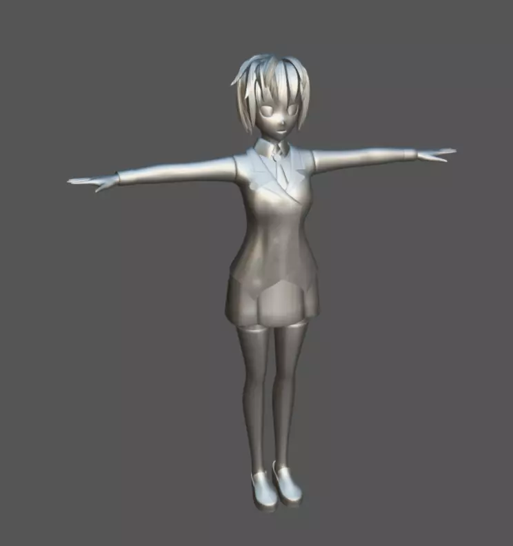 Anime Female 22 - Read Description Low-poly 3D model_11