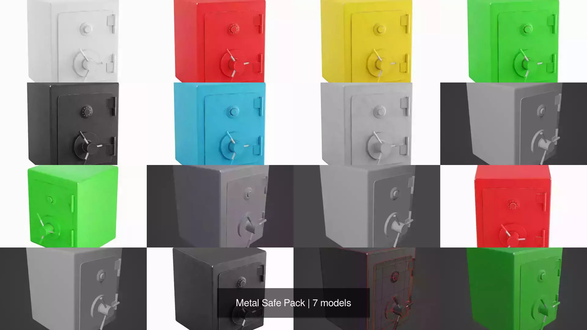 Metal Safe Pack 3D Model Collection_1
