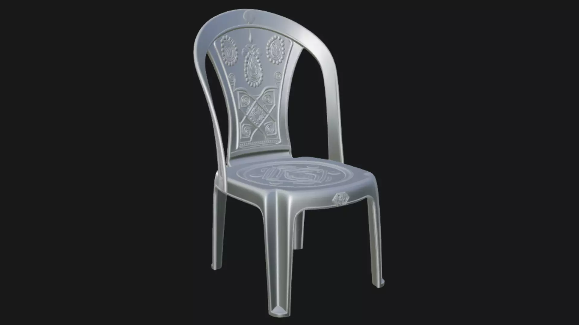 Plastic chair 3d model 3D model_0